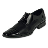 Incognita- Zapatos para Hombre de Vestir con Texturas en costados, Estilo Charol con Suela sintética, Color Negro